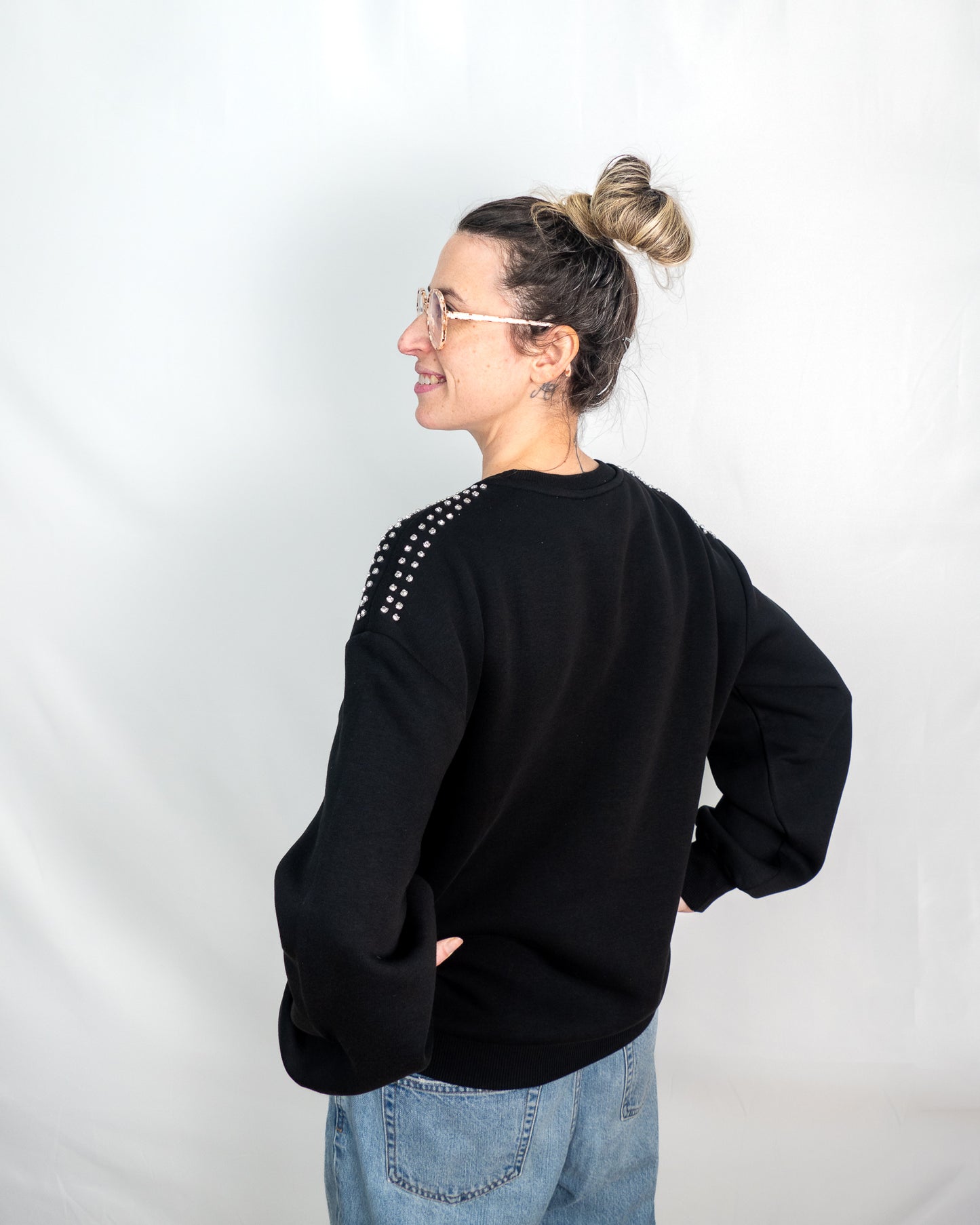 Sweat molleton détails strass